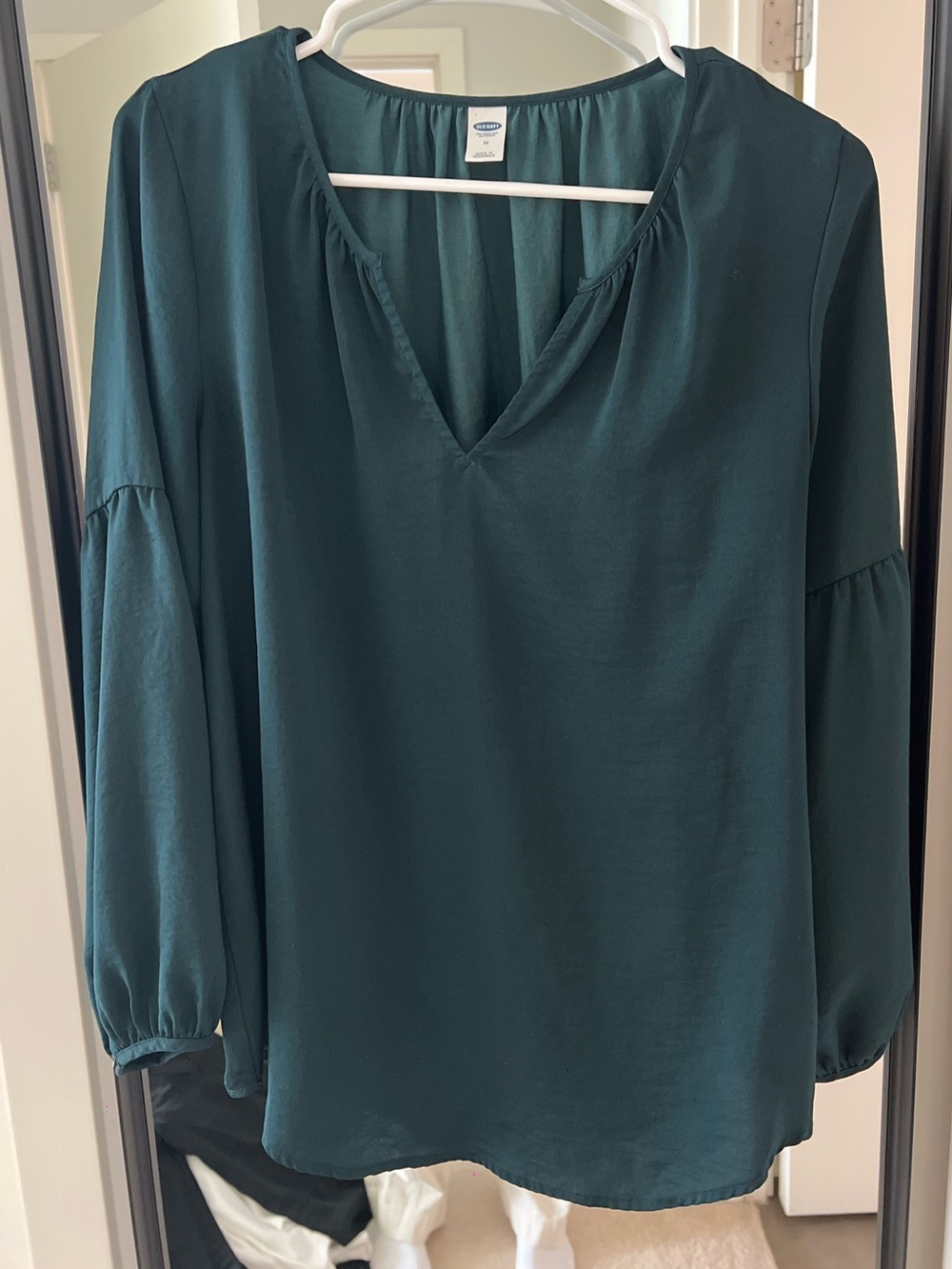 Old Navy Teal V-Neck Long-Sleeve Blouse